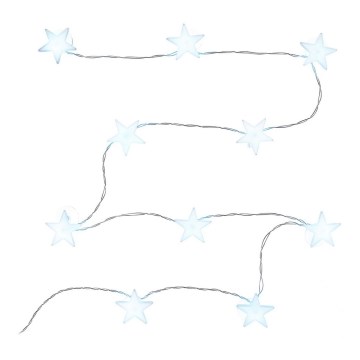 Girlanda LED z przyssawkami 10xLED/2xAA 1,8m zimne białe światło