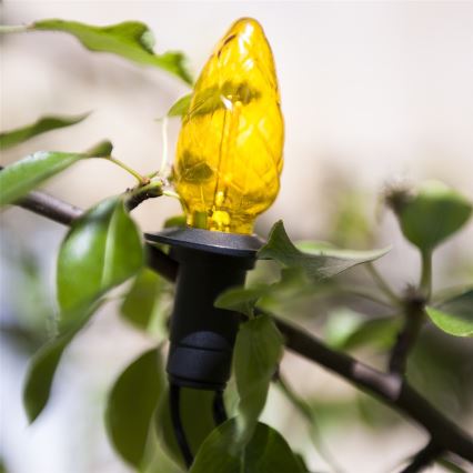 LED girlanda zewnętrzna CONE FILAMENT 20xE10 19m kolorowa/ciepła biała IP44, Wyprodukowano w UE