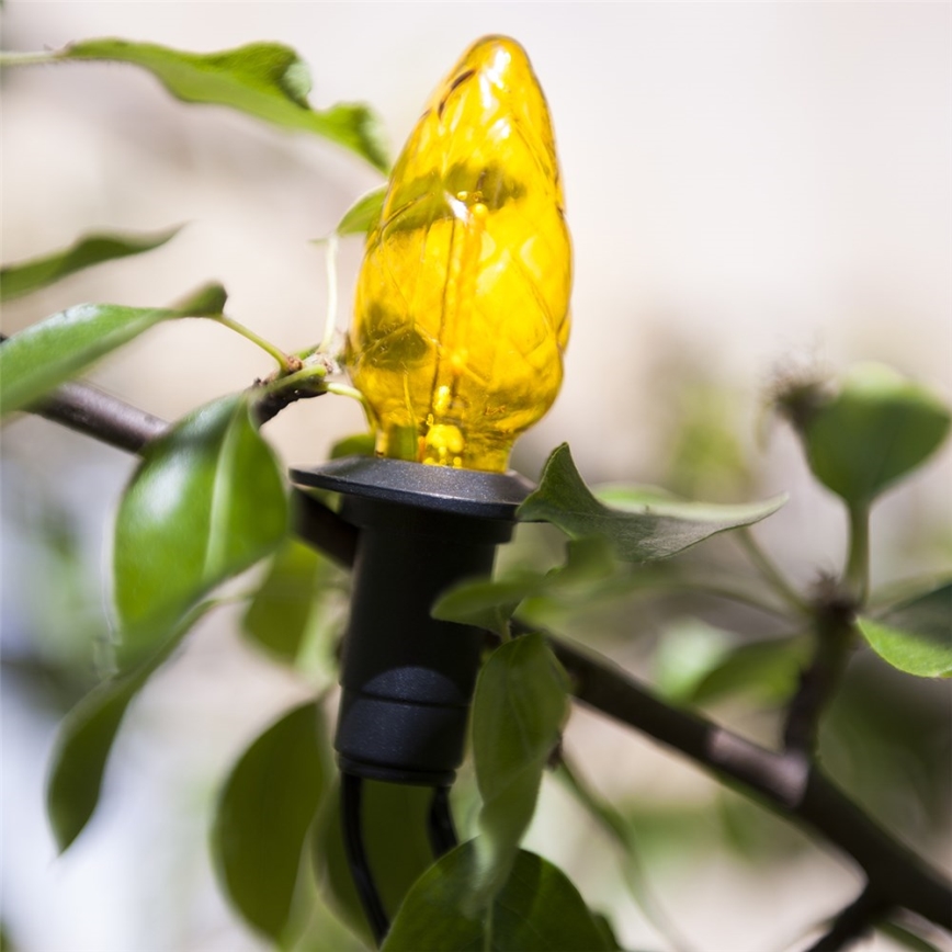 LED girlanda zewnętrzna CONE FILAMENT 20xE10 19m kolorowa/ciepła biała IP44, Wyprodukowano w UE