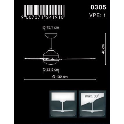 Globo - Wentylator sufitowy 2xE14/40W/230V