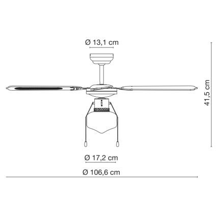 Globo - Wentylator sufitowy 1xE27/60W/230V