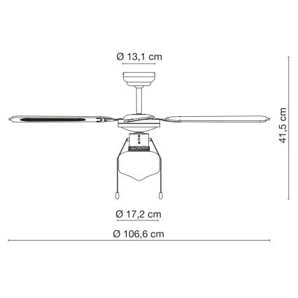 Globo - Wentylator sufitowy 1xE27/60W/230V