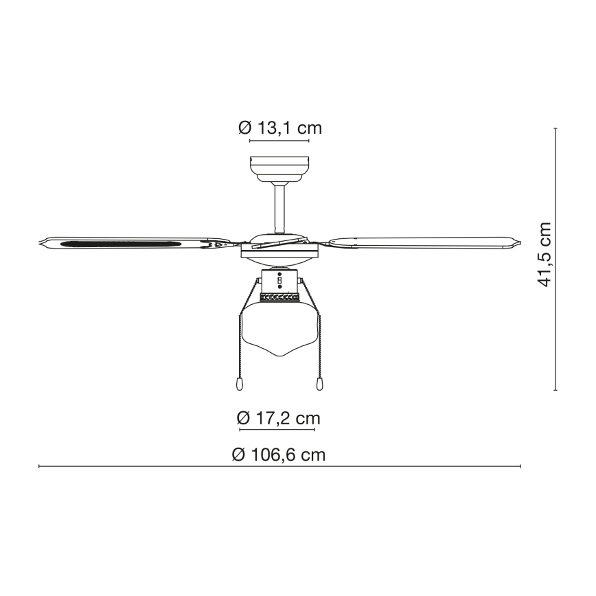 Globo - Wentylator sufitowy 1xE27/60W/230V