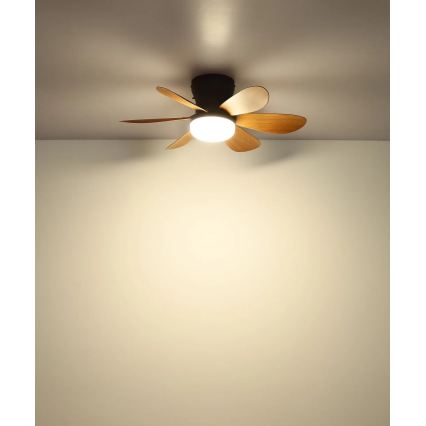 Globo - LED ściemnialny wentylator sufitowy LED/5W/230V 2700-6500K brązowy + pilot zdalnego sterowania