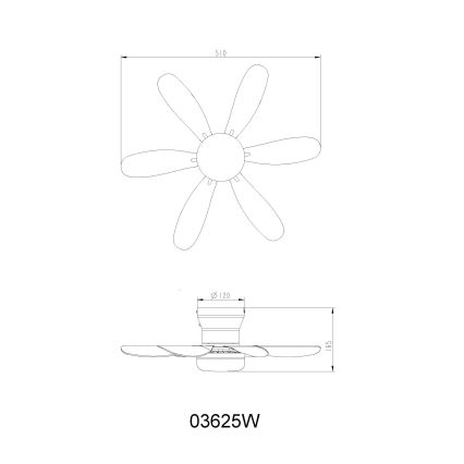 Globo - LED ściemnialny wentylator sufitowy LED/5W/230V 2700-6500K biały + pilot zdalnego sterowania