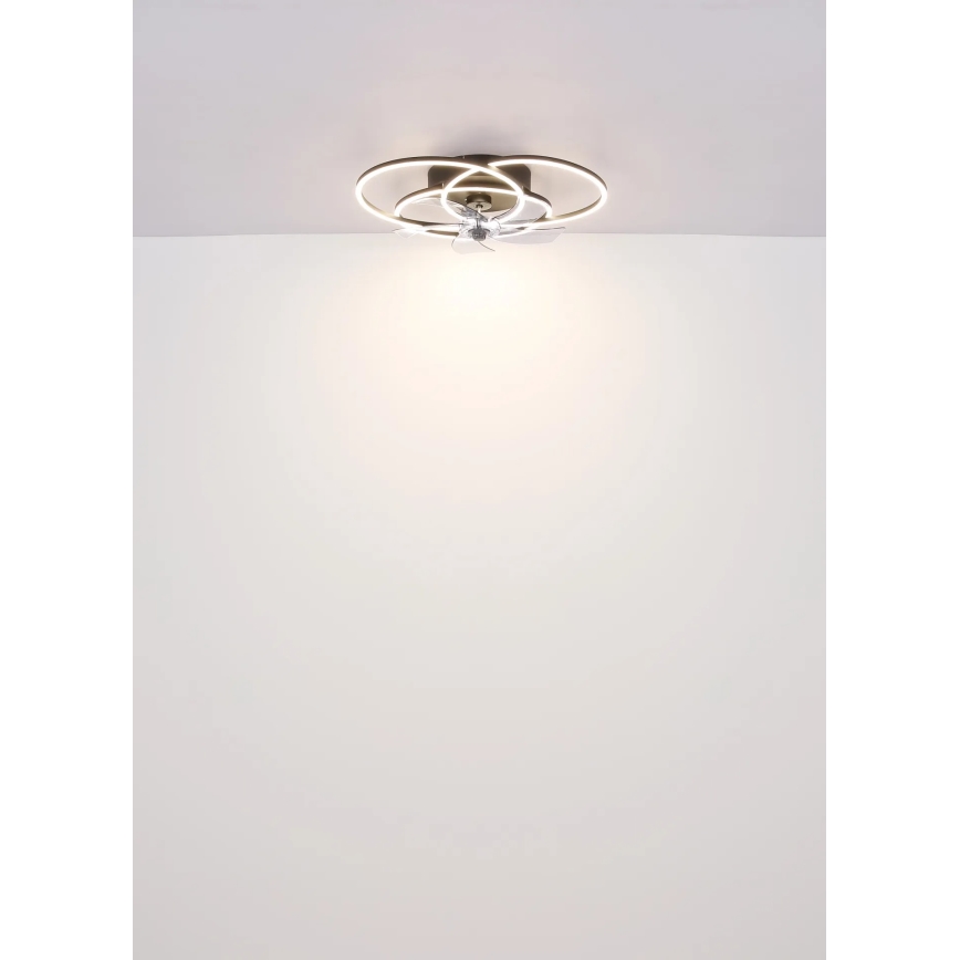 Globo - ściemnialny wentylator sufitowy LED/40W/230V 3000-6500K czarny + pilot zdalnego sterowania