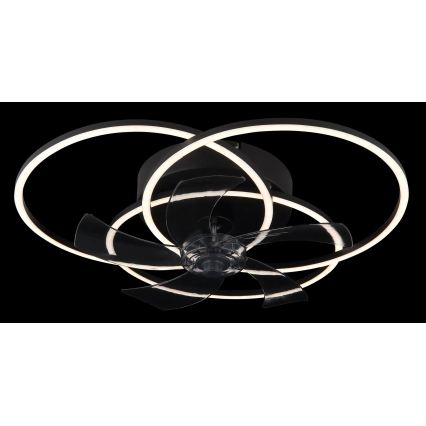 Globo - ściemnialny wentylator sufitowy LED/40W/230V 3000-6500K czarny + pilot zdalnego sterowania