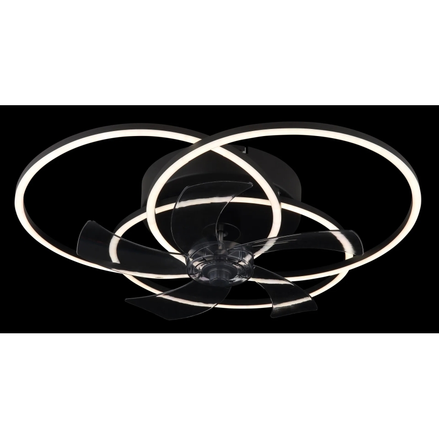 Globo - ściemnialny wentylator sufitowy LED/40W/230V 3000-6500K czarny + pilot zdalnego sterowania