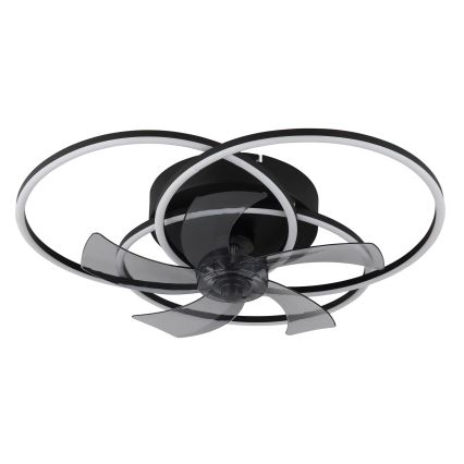 Globo - ściemnialny wentylator sufitowy LED/40W/230V 3000-6500K czarny + pilot zdalnego sterowania