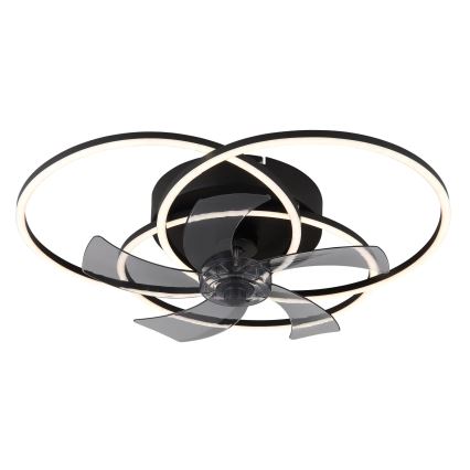Globo - ściemnialny wentylator sufitowy LED/40W/230V 3000-6500K czarny + pilot zdalnego sterowania