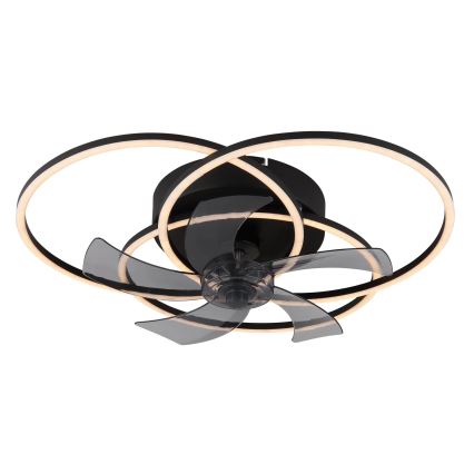 Globo - ściemnialny wentylator sufitowy LED/40W/230V 3000-6500K czarny + pilot zdalnego sterowania