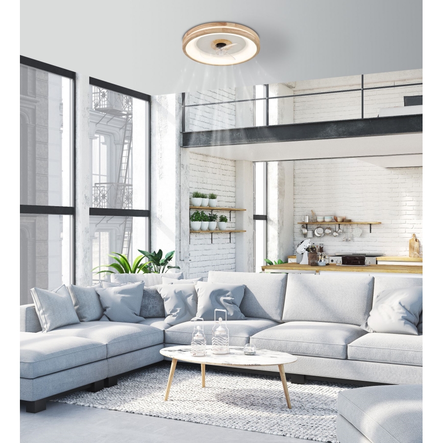 Globo - LED Ściemniany plafon z wentylatorem LED/30W/230V 2700-6500K brązowy + zdalne sterowanie