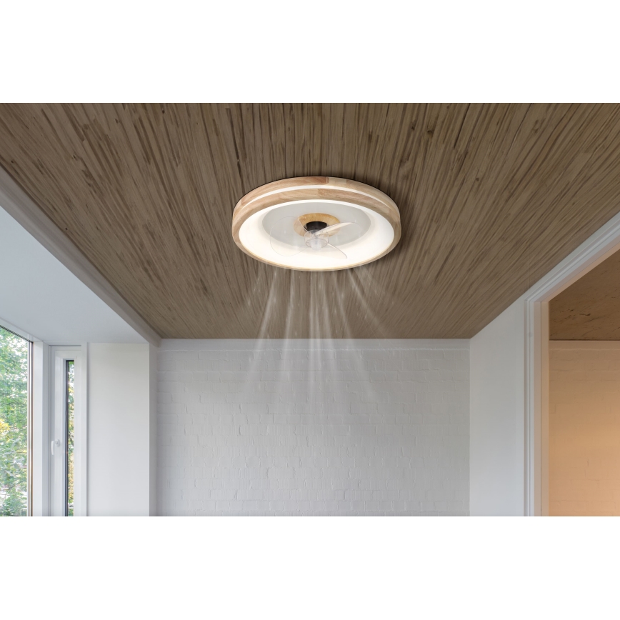 Globo - LED Ściemniany plafon z wentylatorem LED/30W/230V 2700-6500K brązowy + zdalne sterowanie