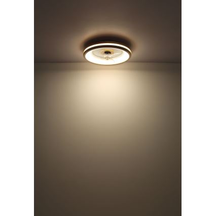 Globo - LED Ściemniany plafon z wentylatorem LED/30W/230V 2700-6500K brązowy + zdalne sterowanie