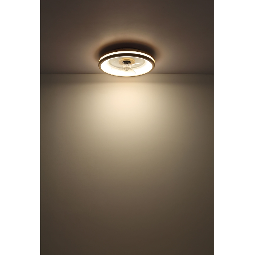 Globo - LED Ściemniany plafon z wentylatorem LED/30W/230V 2700-6500K brązowy + zdalne sterowanie