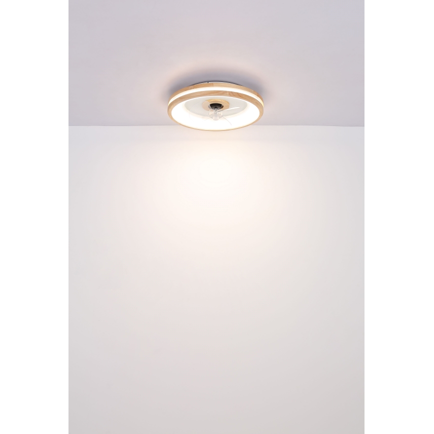 Globo - LED Ściemniany plafon z wentylatorem LED/30W/230V 2700-6500K brązowy + zdalne sterowanie