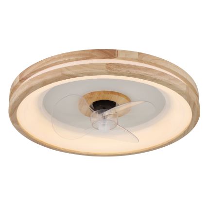 Globo - LED Ściemniany plafon z wentylatorem LED/30W/230V 2700-6500K brązowy + zdalne sterowanie