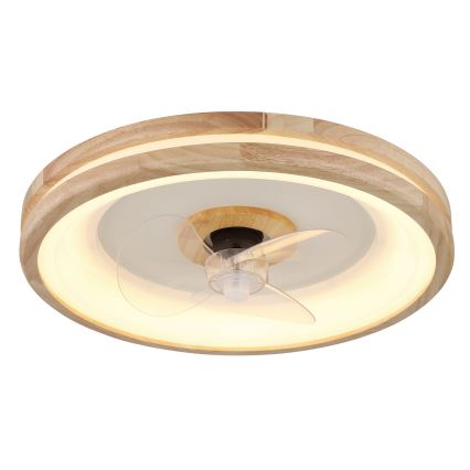 Globo - LED Ściemniany plafon z wentylatorem LED/30W/230V 2700-6500K brązowy + zdalne sterowanie