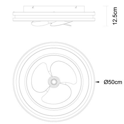 Globo - LED Ściemniany plafon z wentylatorem LED/30W/230V 2700-6500K brązowy + zdalne sterowanie