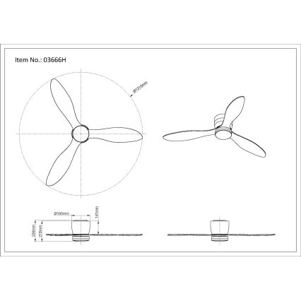 Globo - LED sufitowy wentylator z regulacją jasności LED/20W/230V 3000-6500K + pilot zdalnego sterowania
