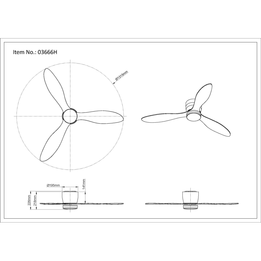 Globo - LED sufitowy wentylator z regulacją jasności LED/20W/230V 3000-6500K + pilot zdalnego sterowania