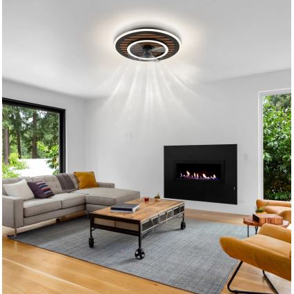 Globo - ściemnialny sufitowy wentylator LED/36W/230V 2700-6000K czarny + pilot zdalnego sterowania