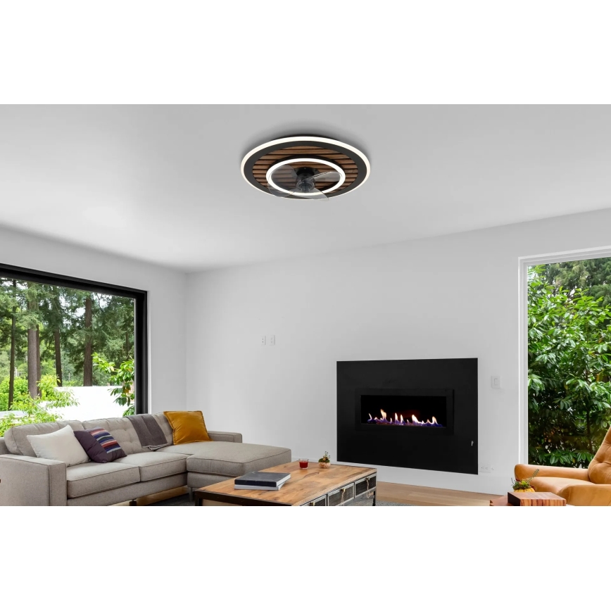 Globo - ściemnialny sufitowy wentylator LED/36W/230V 2700-6000K czarny + pilot zdalnego sterowania