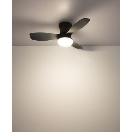 Globo - Ściemnialny wentylator sufitowy LED/15W/230V 2700-6500K czarny + pilot zdalnego sterowania
