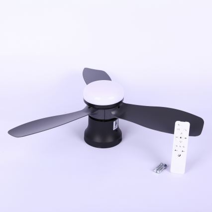 Globo - Ściemnialny wentylator sufitowy LED/15W/230V 2700-6500K czarny + pilot zdalnego sterowania