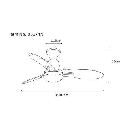 Globo - LED Ściemnialny wentylator sufitowy LED/22W/230V 3000/4500/6000K + Pilot zdalnego sterowania
