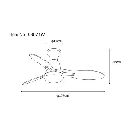 Globo - LED Ściemnialny wentylator sufitowy LED/22W/230V 3000/4500/6000K + Pilot zdalnego sterowania