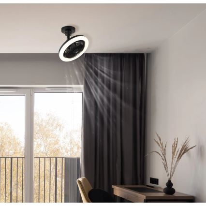Globo - ściemnialny sufitowy wentylator LED/20W/230V 3000-6500K czarny + pilot zdalnego sterowania