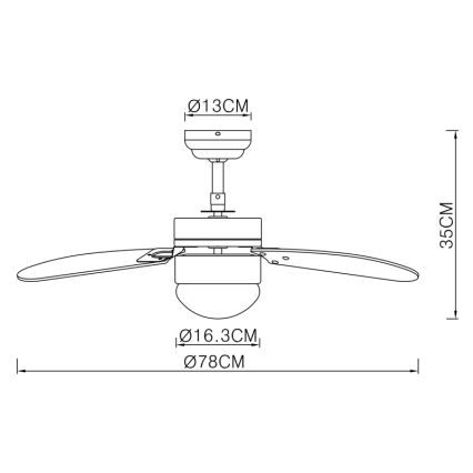 Globo - Wentylator sufitowy 1xE14/60W/230V