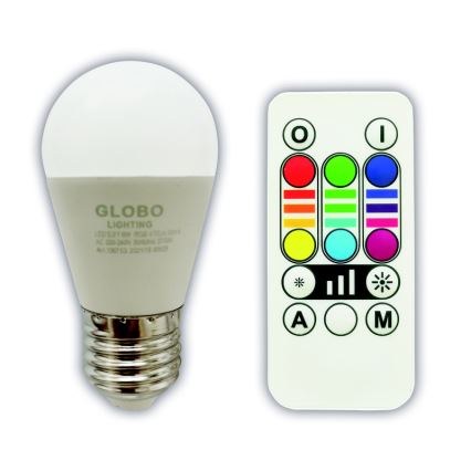 Globo - Ściemnialna żarówka LED RGBW E27/6W/230V 3000K + pilot zdalnego sterowania