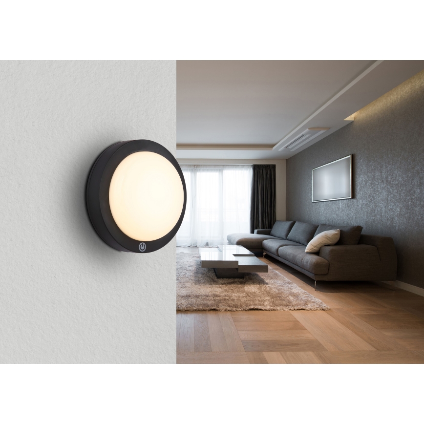 Globo - LED Akumulatorowy kinkiet dotykowy LED/1,2W/3,7V śr. 15 cm 1800 mAh czarny