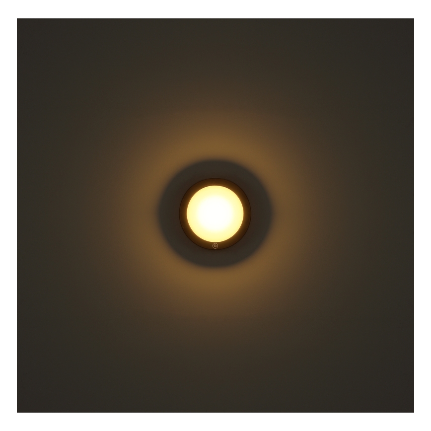 Globo - LED Akumulatorowy kinkiet dotykowy LED/1,2W/3,7V śr. 15 cm 1800 mAh czarny