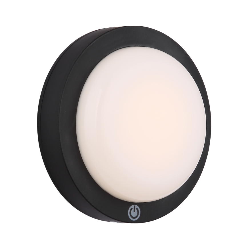 Globo - LED Akumulatorowy kinkiet dotykowy LED/1,2W/3,7V śr. 15 cm 1800 mAh czarny
