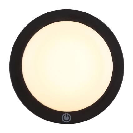 Globo - LED Akumulatorowy kinkiet dotykowy LED/1,2W/3,7V śr. 15 cm 1800 mAh czarny
