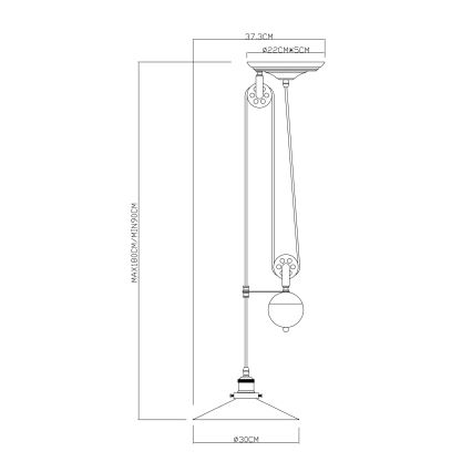 Globo - Żyrandol na lince 1xE27/60W/230V