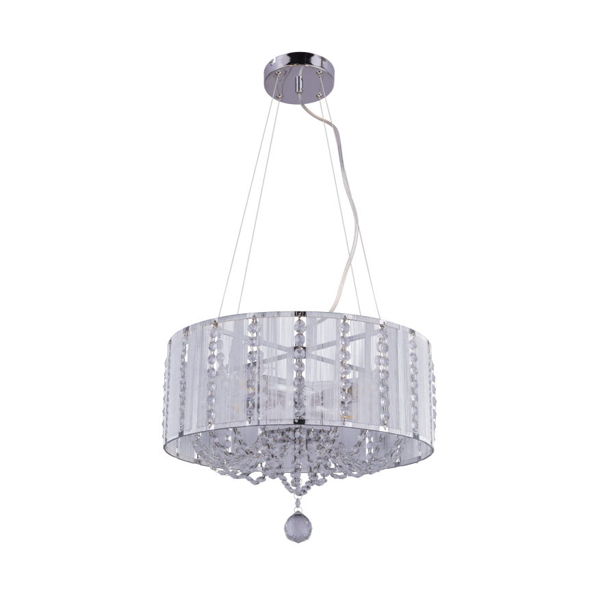 Globo - Kryształowy żyrandol na lince 4xE14/40W/230V