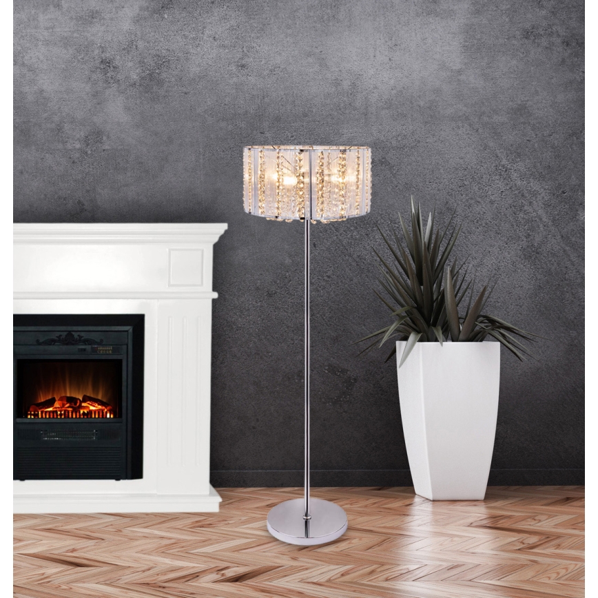 Globo - Kryształowa lampa stojąca 4xE14/40W/230V