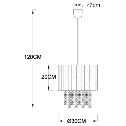 Globo - Żyrandol na lince 1xE27/60W/230V