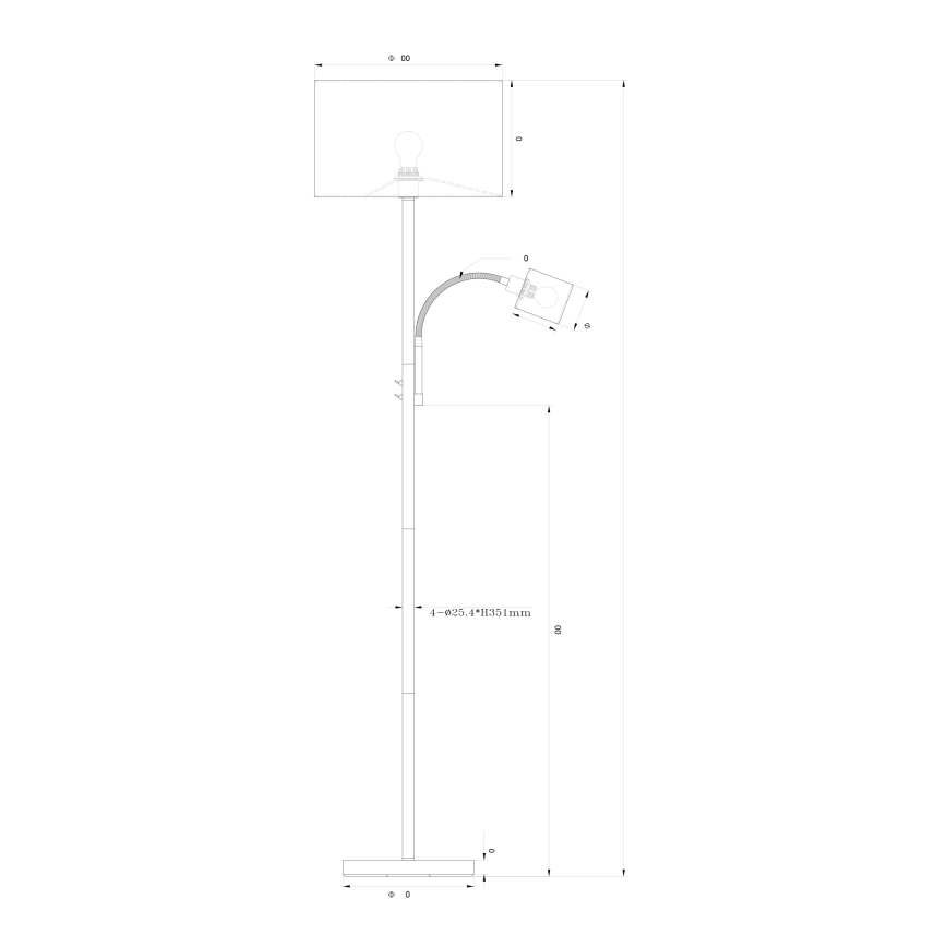 Globo - Lampa podłogowa 1xE27/40W/230V + 1xE14/25W