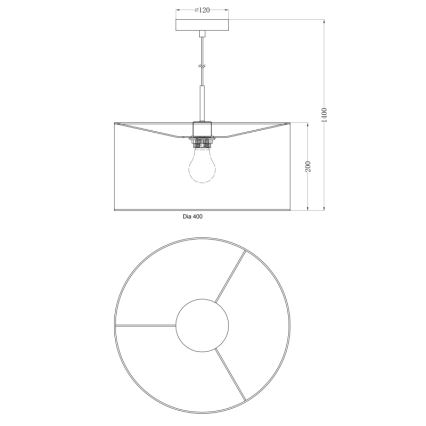 Globo - Żyrandol na lince 1xE27/60W/230V