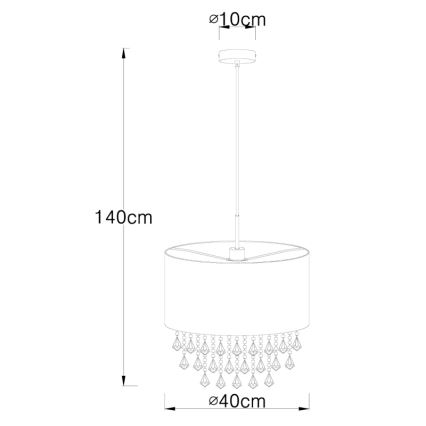 Globo - Żyrandol na lince 1xE27/60W/230V