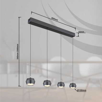 Globo - LED Żyrandol na lince 4xLED/6W/230V