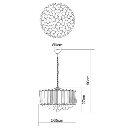 Globo - Żyrandol na łańcuchu 4xE14/40W/230V