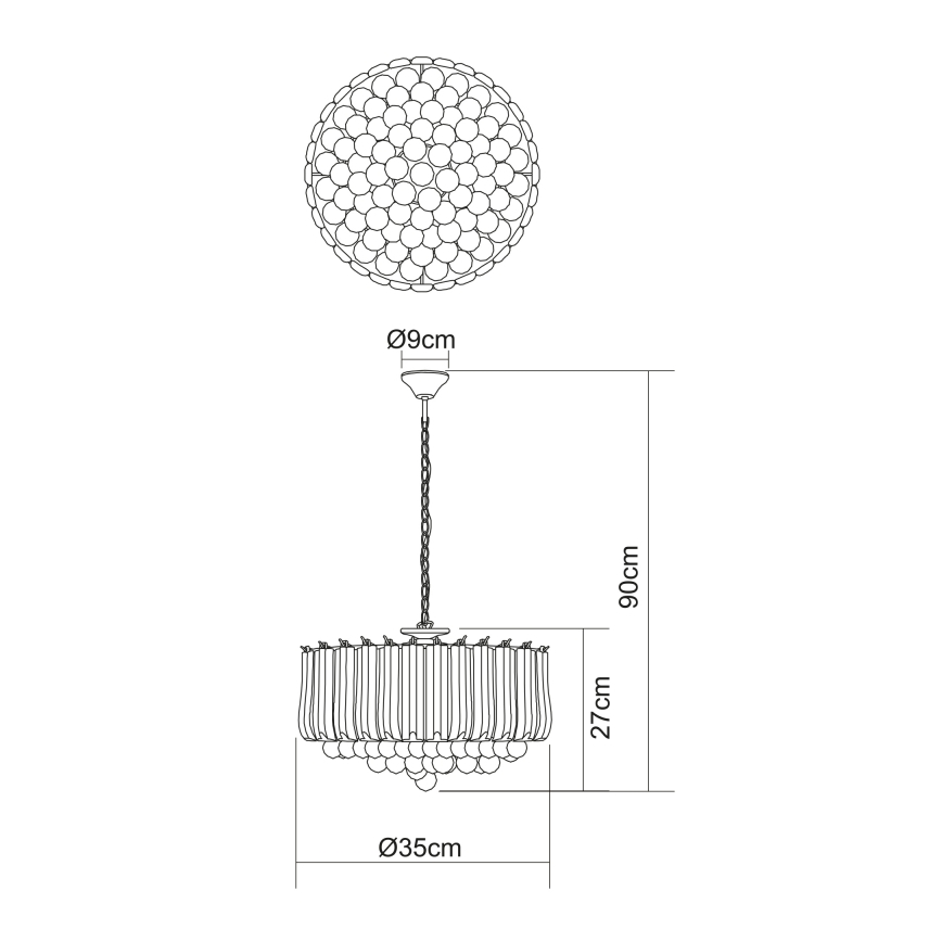 Globo - Żyrandol na łańcuchu 4xE14/40W/230V