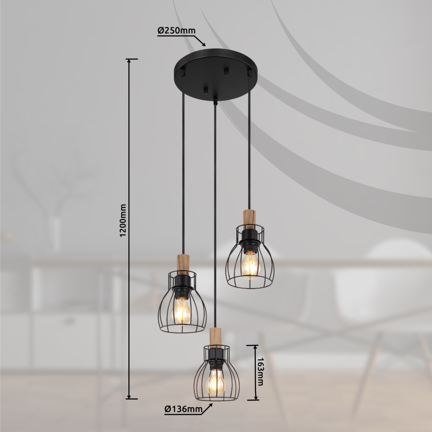Globo - Żyrandol na lince 3xE27/40W/230V