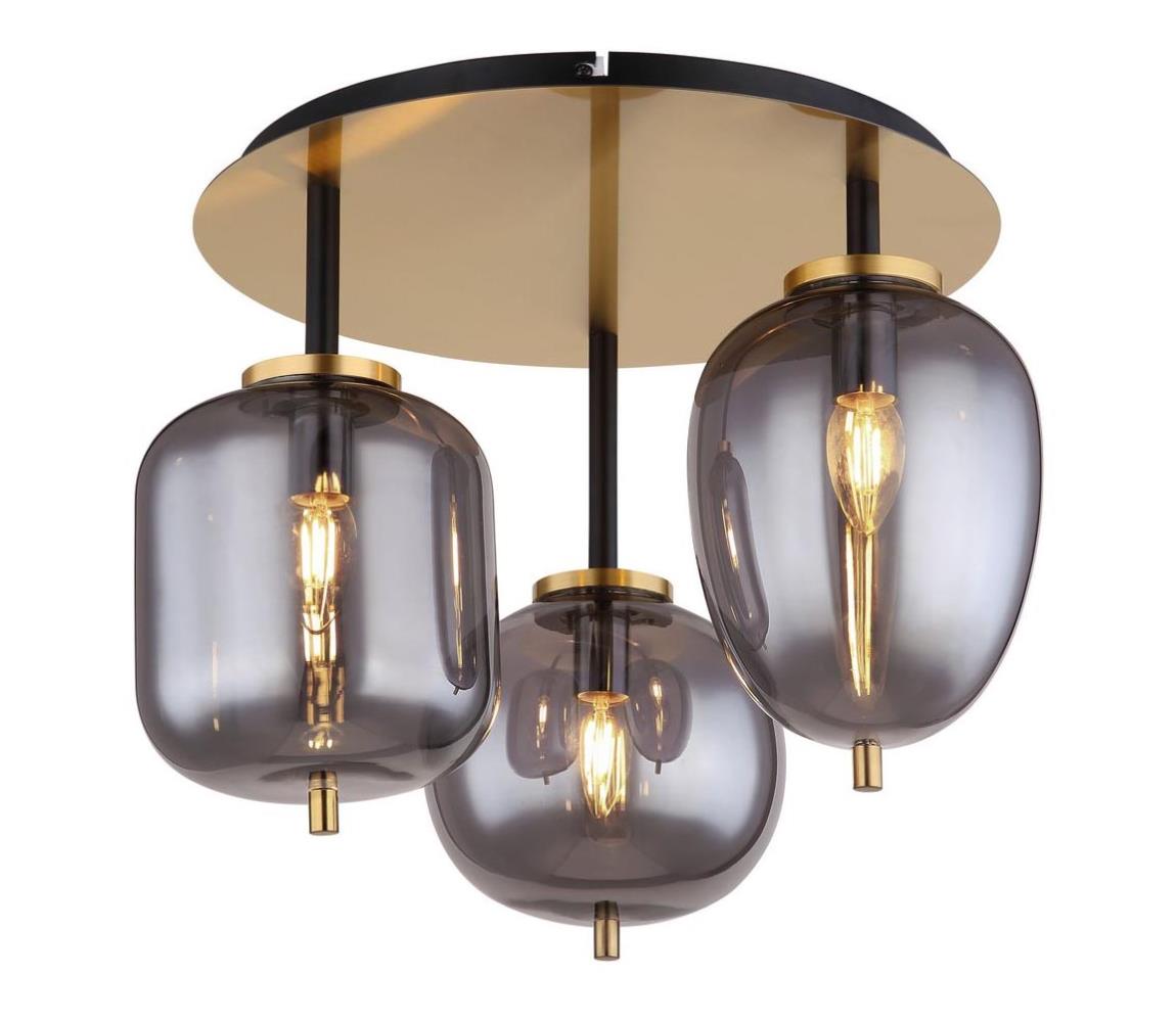 Globo 15345-3DMM - Żyrandol natynkowy BLACKY 3xE14/40W/230V mosiądz
